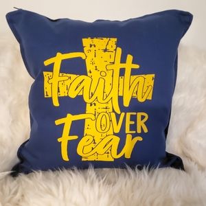 Custom Decorative Pillow "Faith Over Fear"